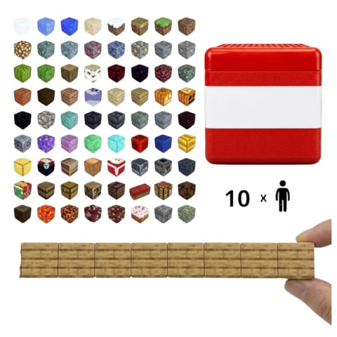 Klocki Magnetyczne Pixele 600 Elementów (580 Klocków + 20 Figurek) – Zestaw SIX. SEVEN, DWA Pudełka