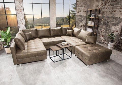 Nowoczesne stoliki kawowe kwadratowe zestaw 2w1 loft industrial ława stół stolik dąb jasny